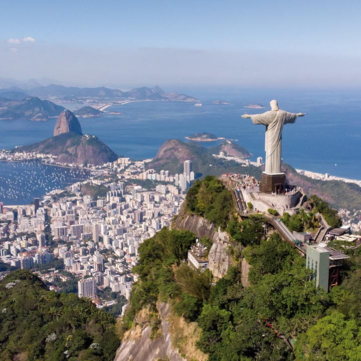 Christ the Redeemer looking down over in Rio de Janeiro, Brazil Christ the Redeemer looking down over in Rio de Janeiro, Brazil